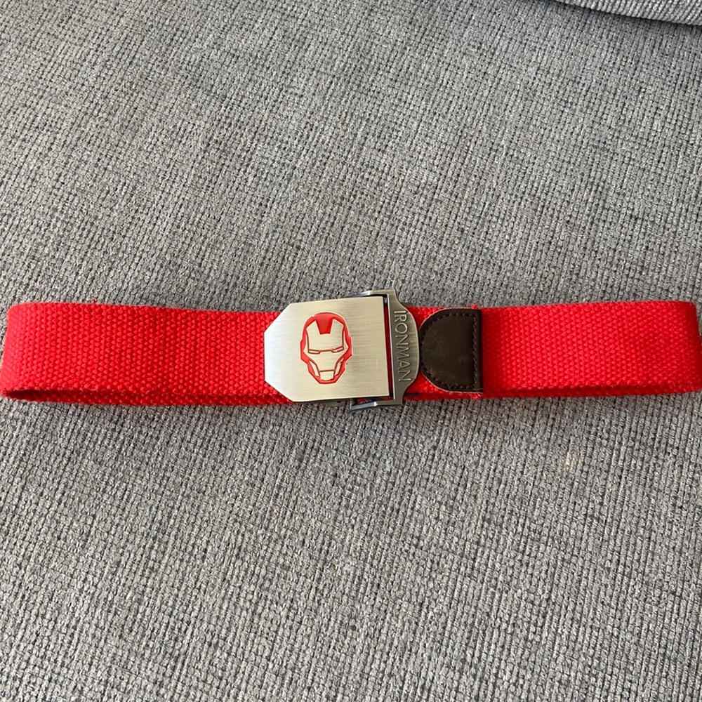 Ironman belt for kids with metal clasp